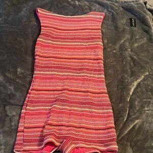 SHEIN Pink and Red Striped Romper